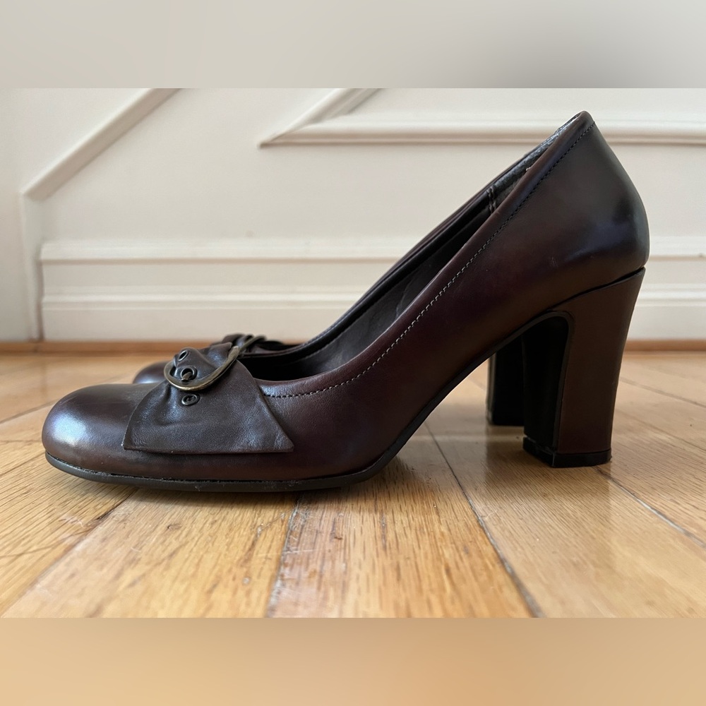 ALDO Dark Brown Chunky Heeled Shoes